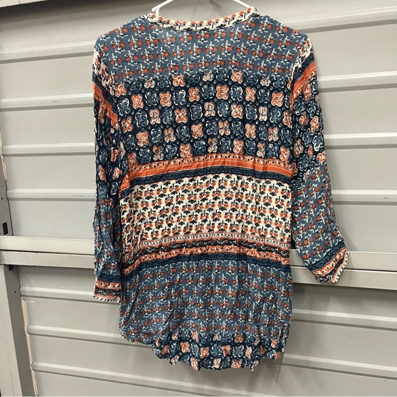 Dress barn Caravan Patchwork print button down shirt XL - Picture 6 of 6